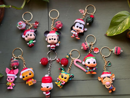 Handmade Christmas Mini Funko Pop Keychains | Cute Disney-Inspired Ornaments | Unique Gifts for Disney Lovers