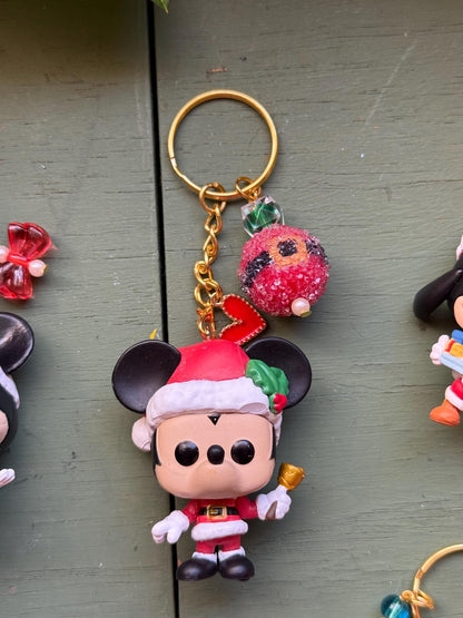 Handmade Christmas Mini Funko Pop Keychains | Cute Disney-Inspired Ornaments | Unique Gifts for Disney Lovers
