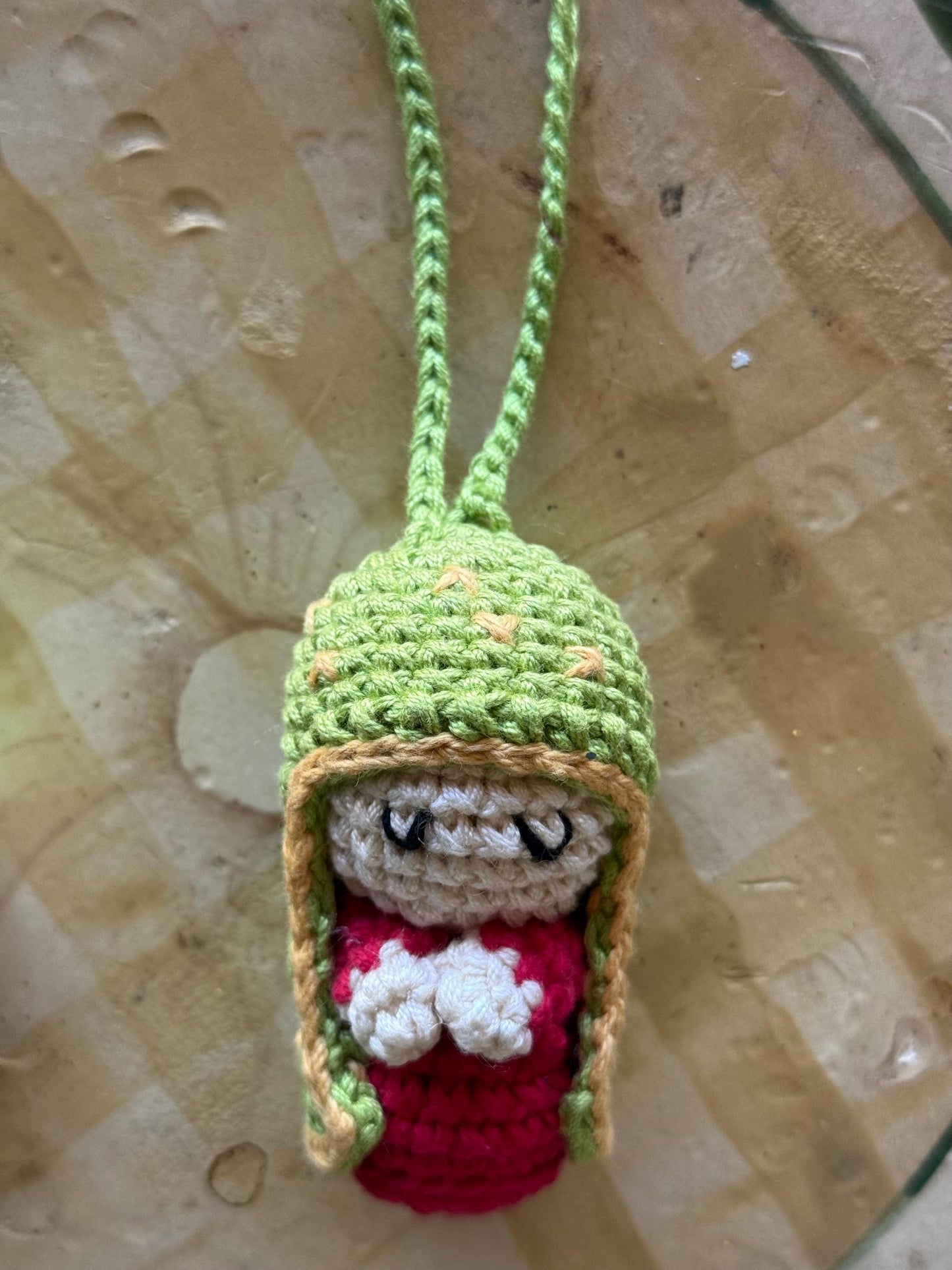 Crochet Virgin Mary Keychain • Mexican Folk Art Amigurumi Ornament