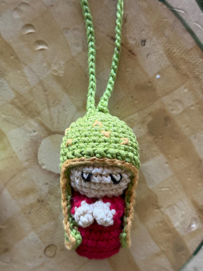Crochet Virgin Mary Keychain • Mexican Folk Art Amigurumi Ornament