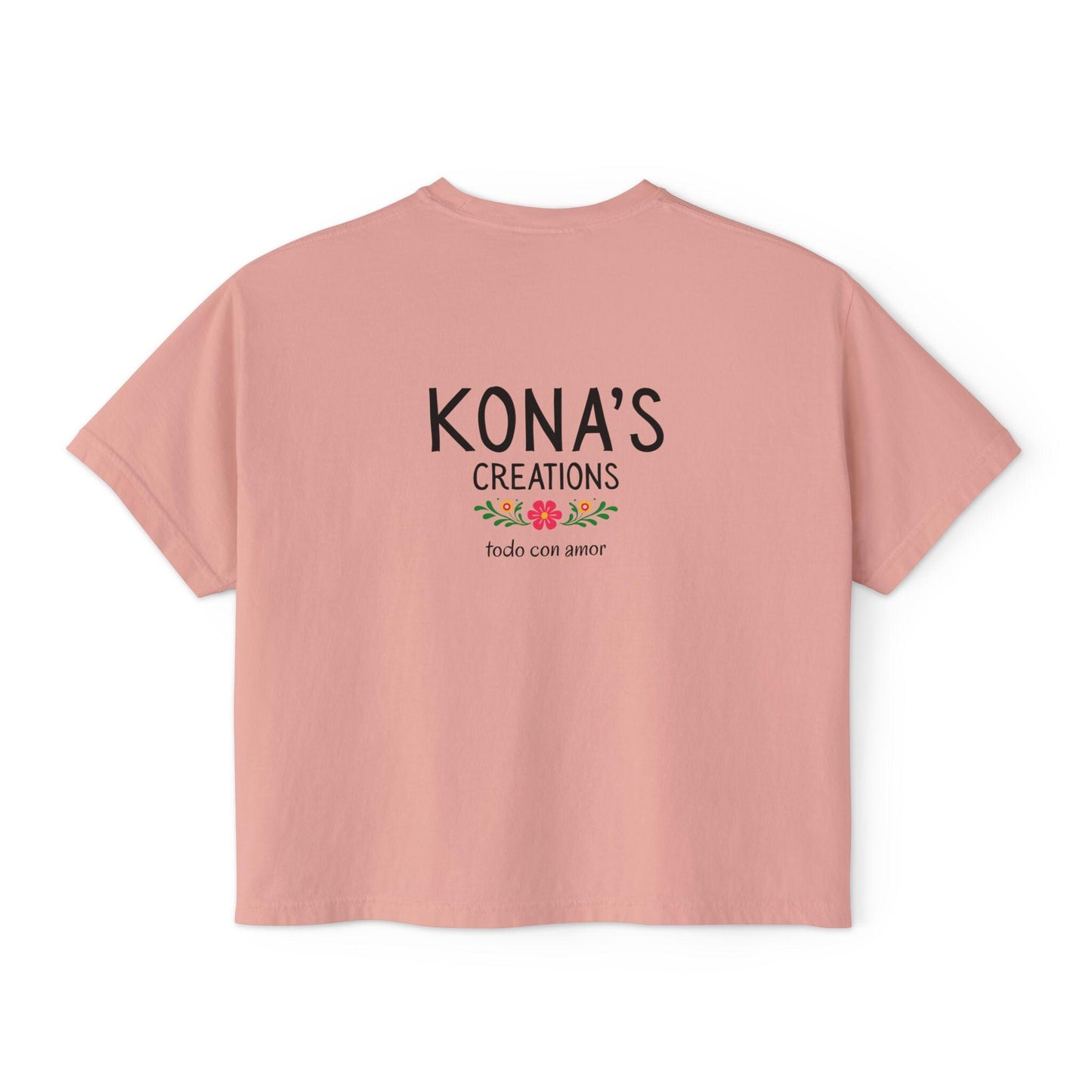 Floral Folk Art Dog Kona's Creations Tee | Boxy Women's Tee