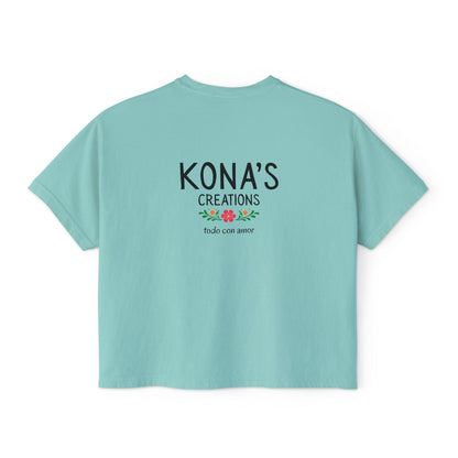 Floral Folk Art Dog Kona's Creations Tee | Boxy Women's Tee
