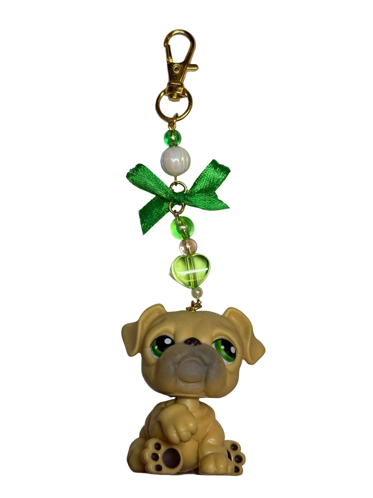 Custom LPS Keychain – Handcrafted Beaded Bag Charm from Vintage Littlest Pet Shop