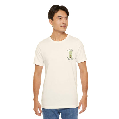 Smiski Holding Drink Tee | La Vida Mas Fina Graphic Shirt