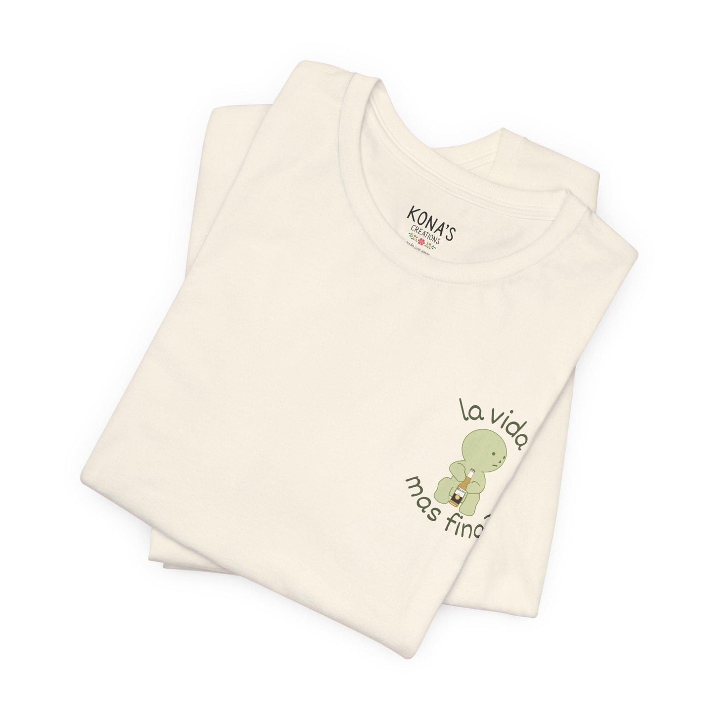 Smiski Holding Drink Tee | La Vida Mas Fina Graphic Shirt