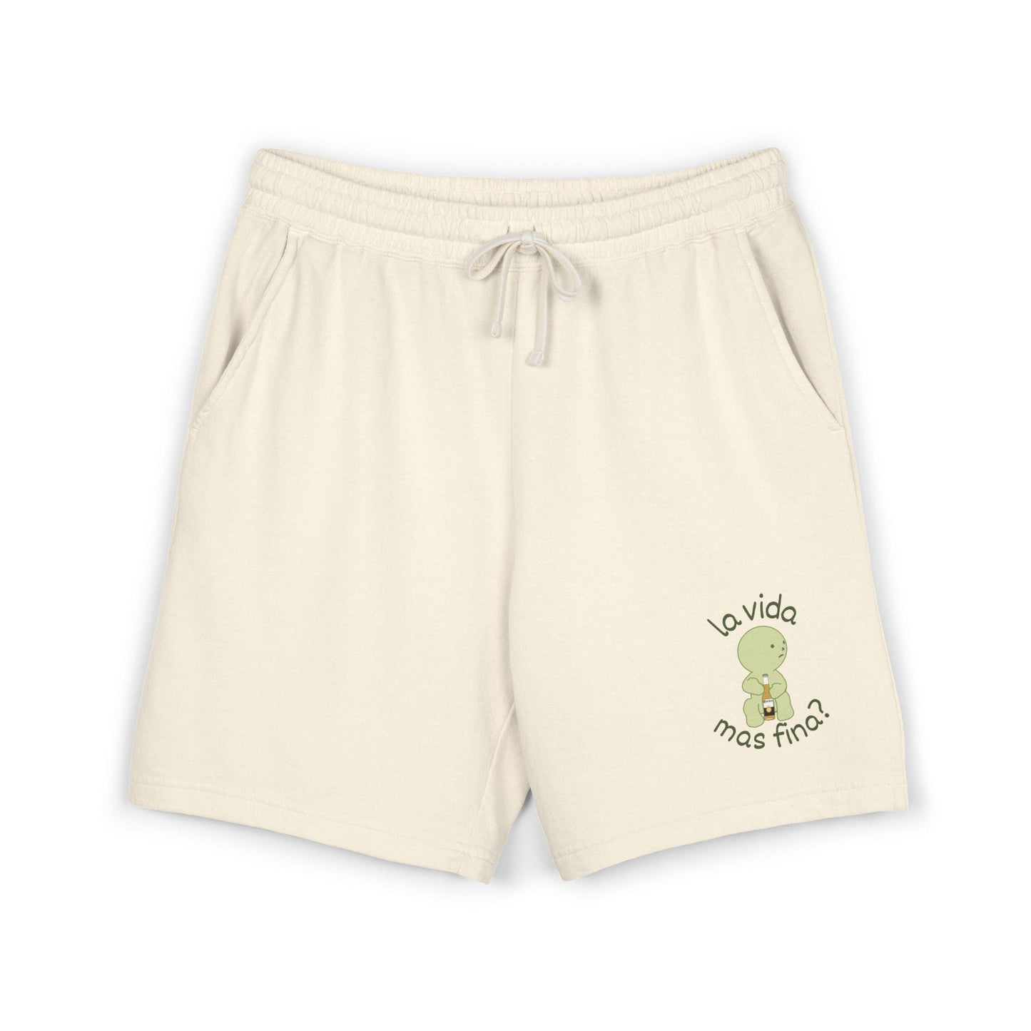 La vida mas fina smiski graphic Sweat Shorts | Spanish phrase, pastel green art