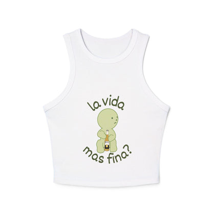 Smiski Character Tank Top | La Vida Mas Fina? Spanish Quote Graphic Tee
