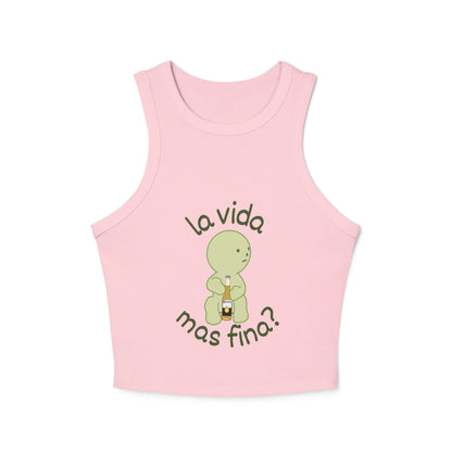 Smiski Character Tank Top | La Vida Mas Fina? Spanish Quote Graphic Tee