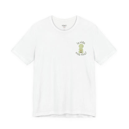 Smiski Holding Drink Tee | La Vida Mas Fina Graphic Shirt