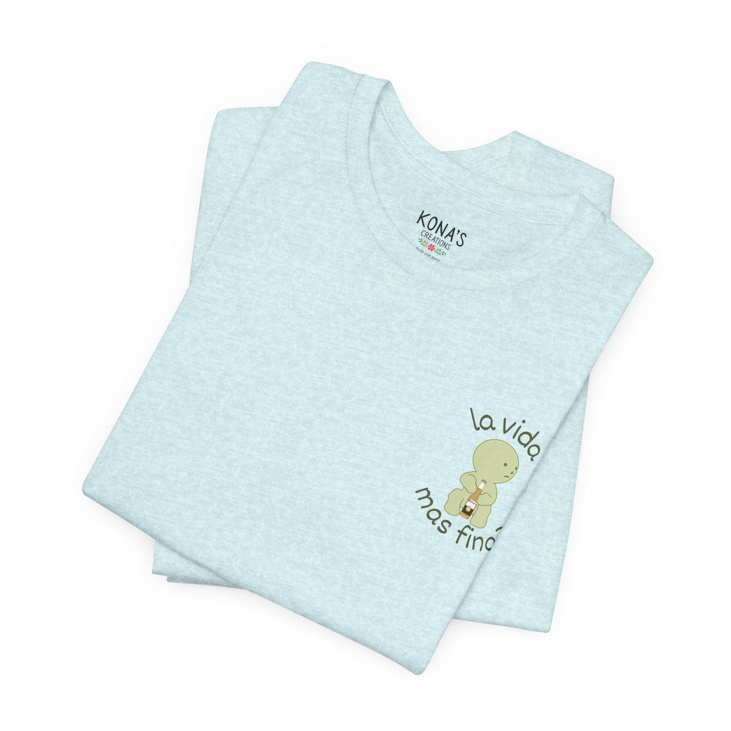 Smiski Holding Drink Tee | La Vida Mas Fina Graphic Shirt
