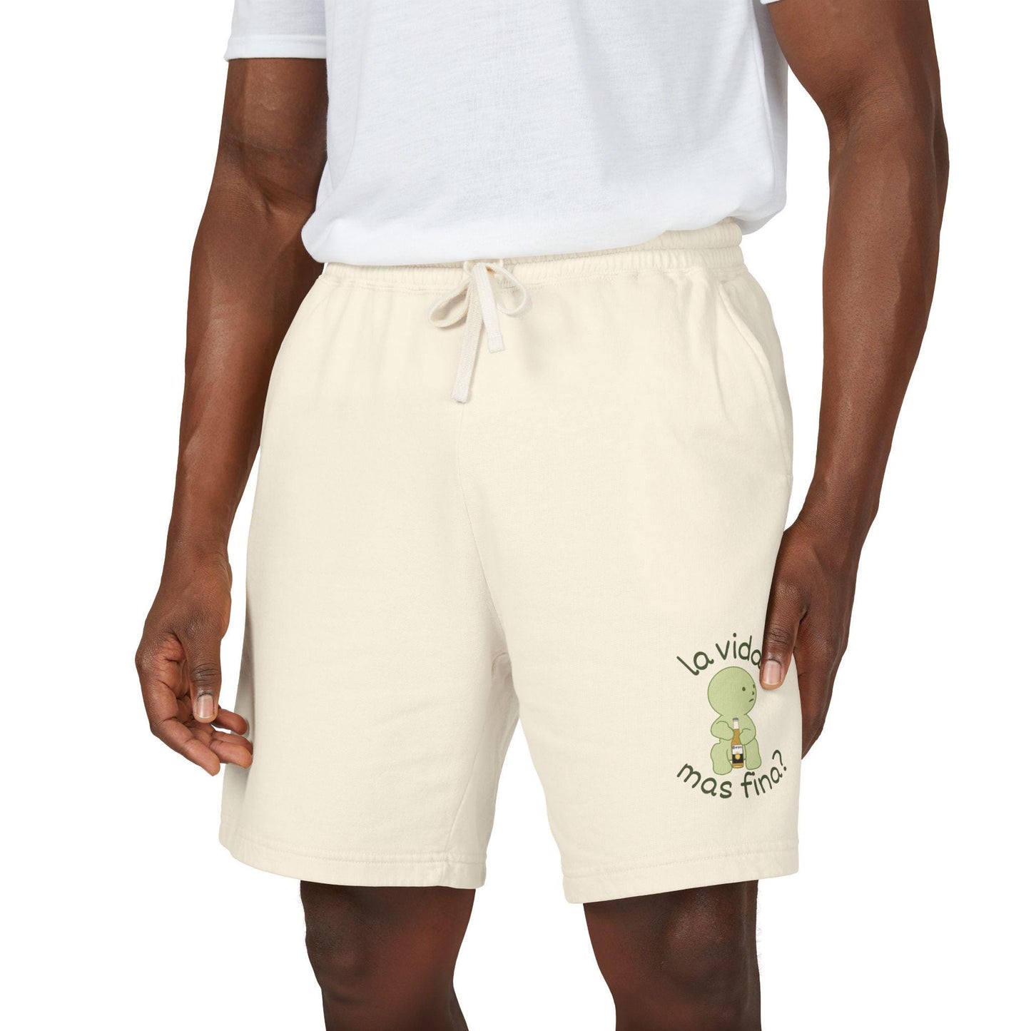 La vida mas fina smiski graphic Sweat Shorts | Spanish phrase, pastel green art