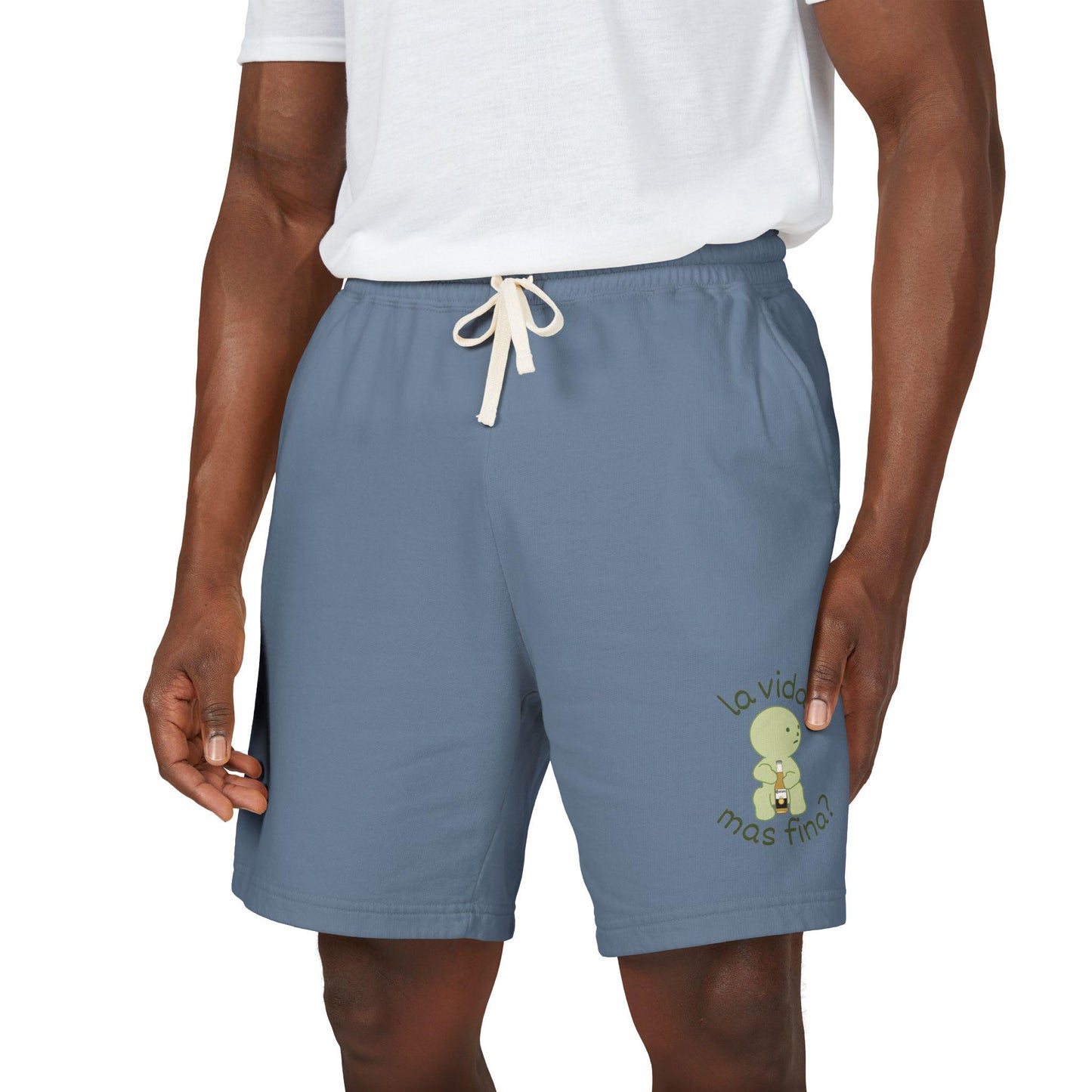La vida mas fina smiski graphic Sweat Shorts | Spanish phrase, pastel green art