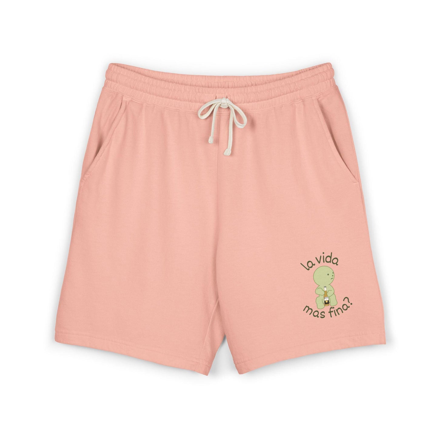 La vida mas fina smiski graphic Sweat Shorts | Spanish phrase, pastel green art