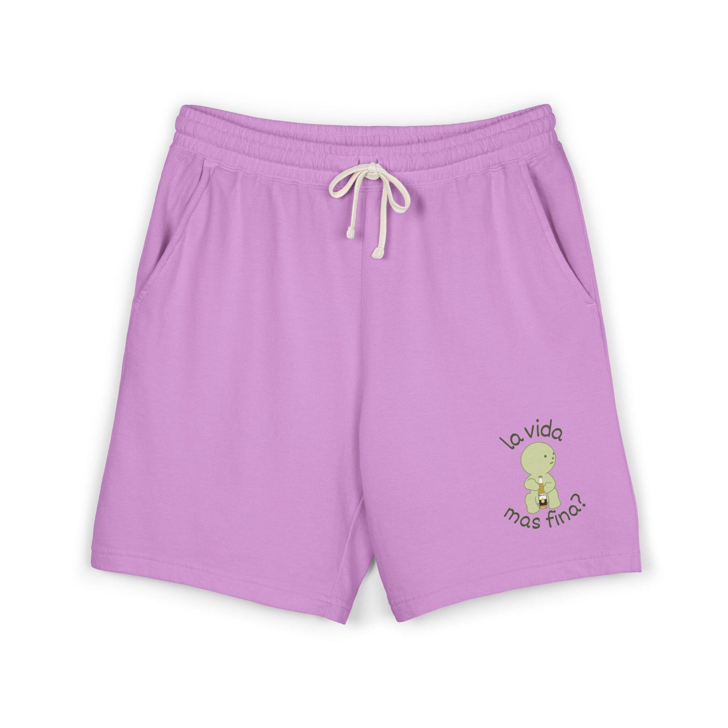 La vida mas fina smiski graphic Sweat Shorts | Spanish phrase, pastel green art