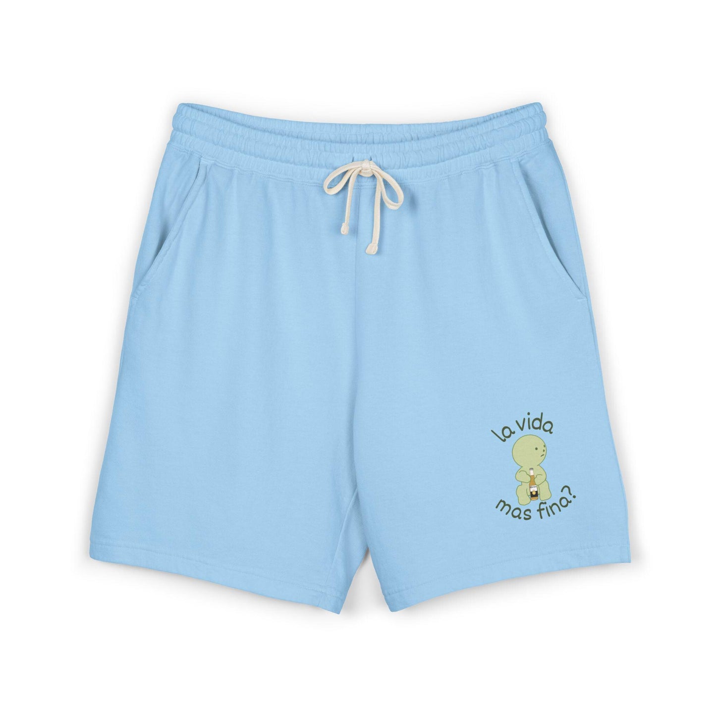 La vida mas fina smiski graphic Sweat Shorts | Spanish phrase, pastel green art