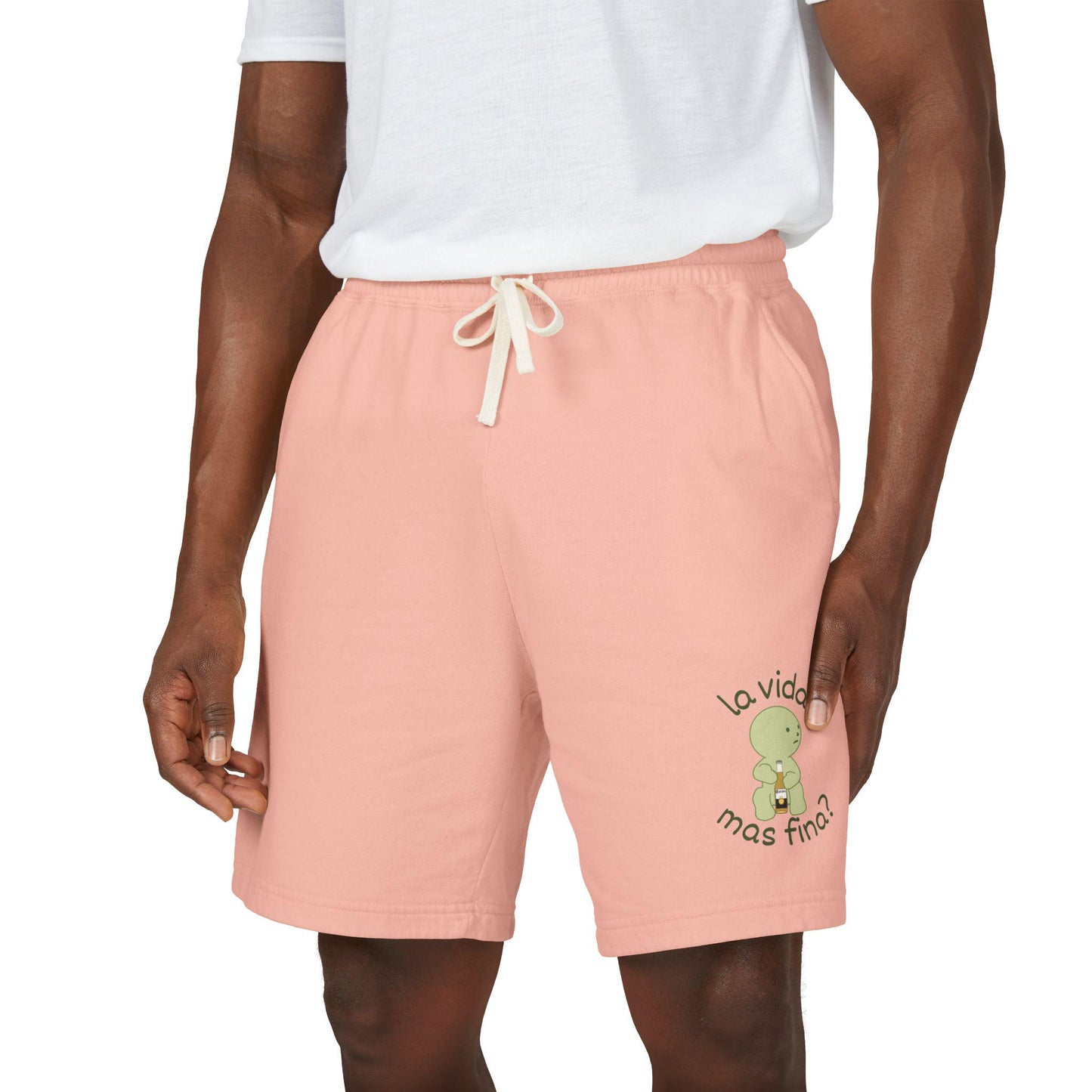 La vida mas fina smiski graphic Sweat Shorts | Spanish phrase, pastel green art