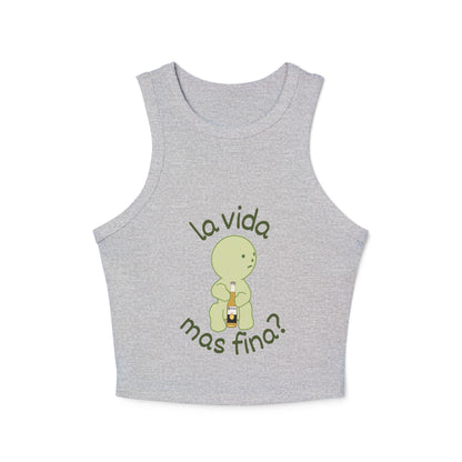 Smiski Character Tank Top | La Vida Mas Fina? Spanish Quote Graphic Tee