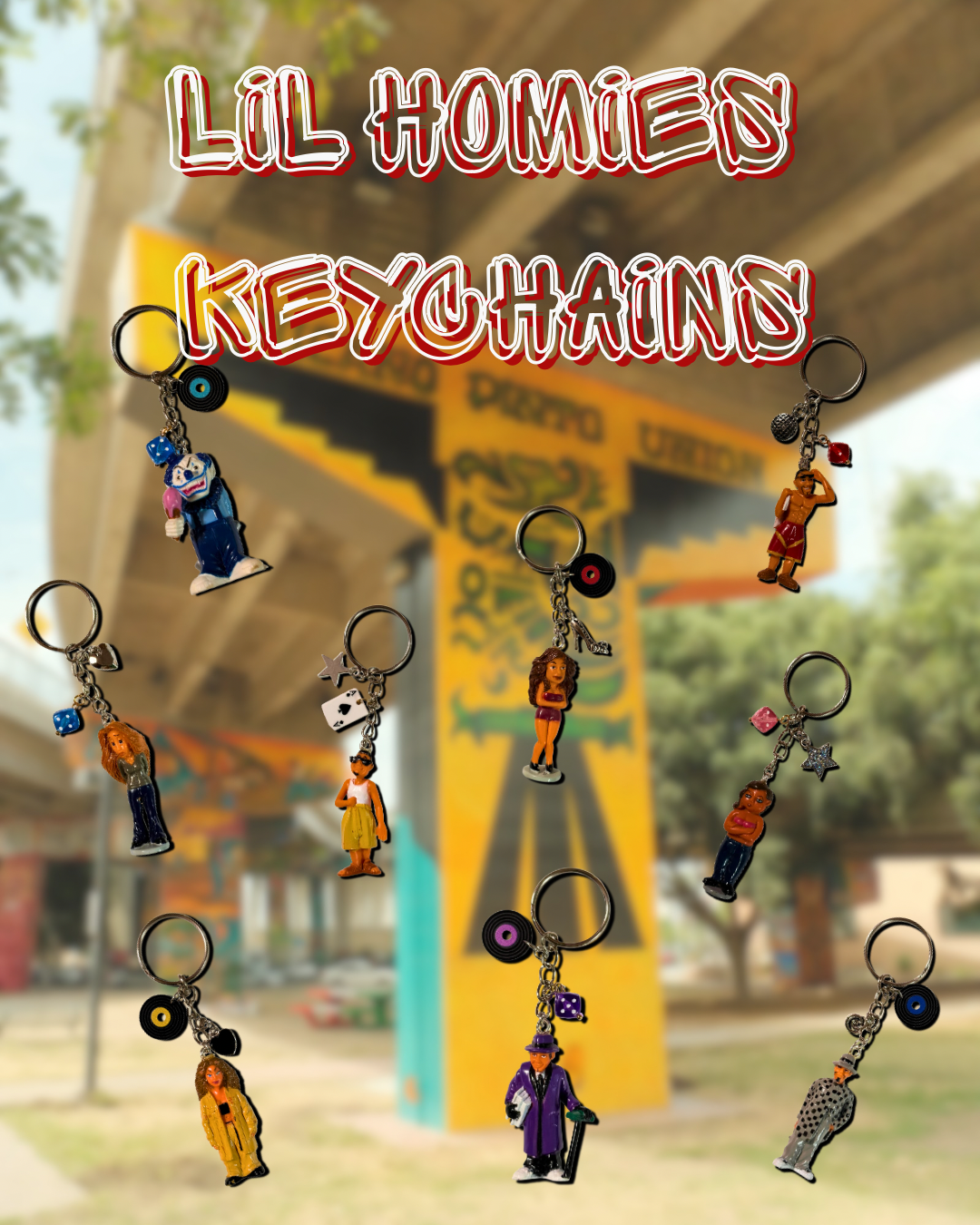 Lil homies figurine keychains